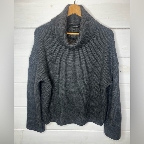 Banana Republic Chunky Turtleneck Sweater Women’s Large Gray - Picture 1 of 11